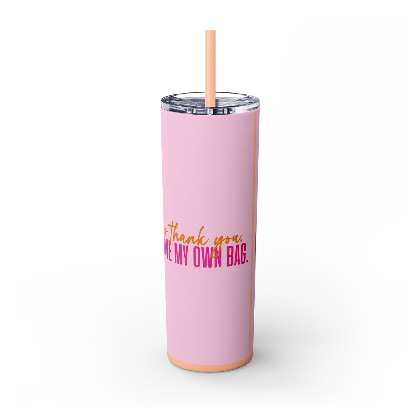 No Thank You Skinny Tumbler with Straw, 20oz