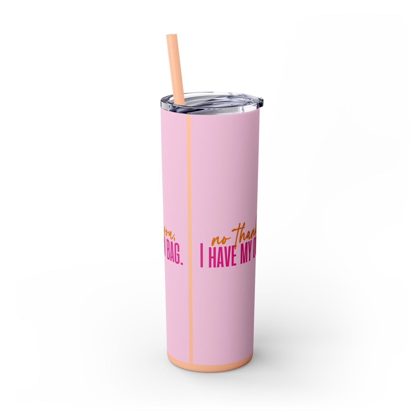 No Thank You Skinny Tumbler with Straw, 20oz