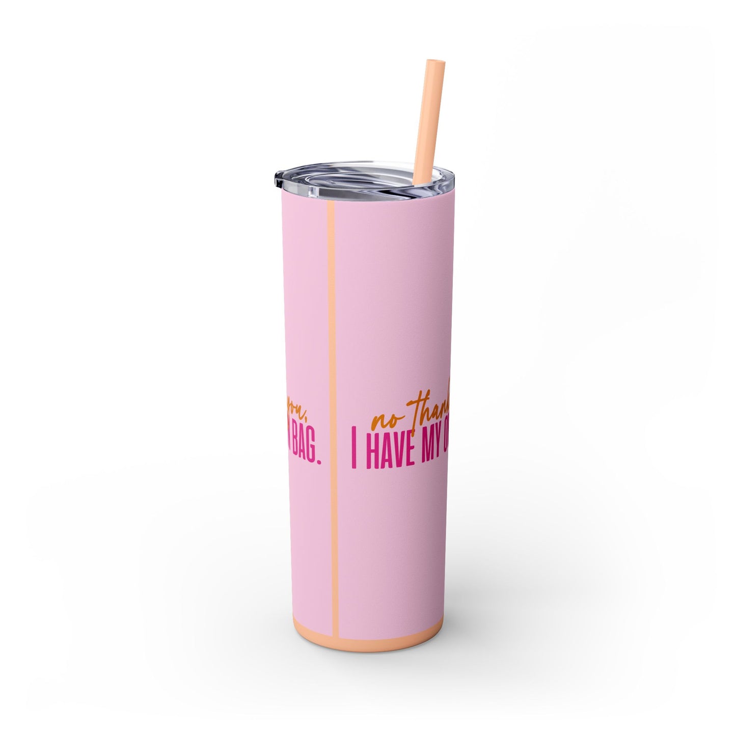 No Thank You Skinny Tumbler with Straw, 20oz